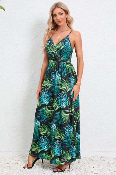 Printed Surplice Maxi Cami Dress - Charming Charlie