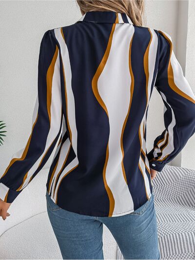 Printed Button Up Long Sleeve Shirt - Charming Charlie