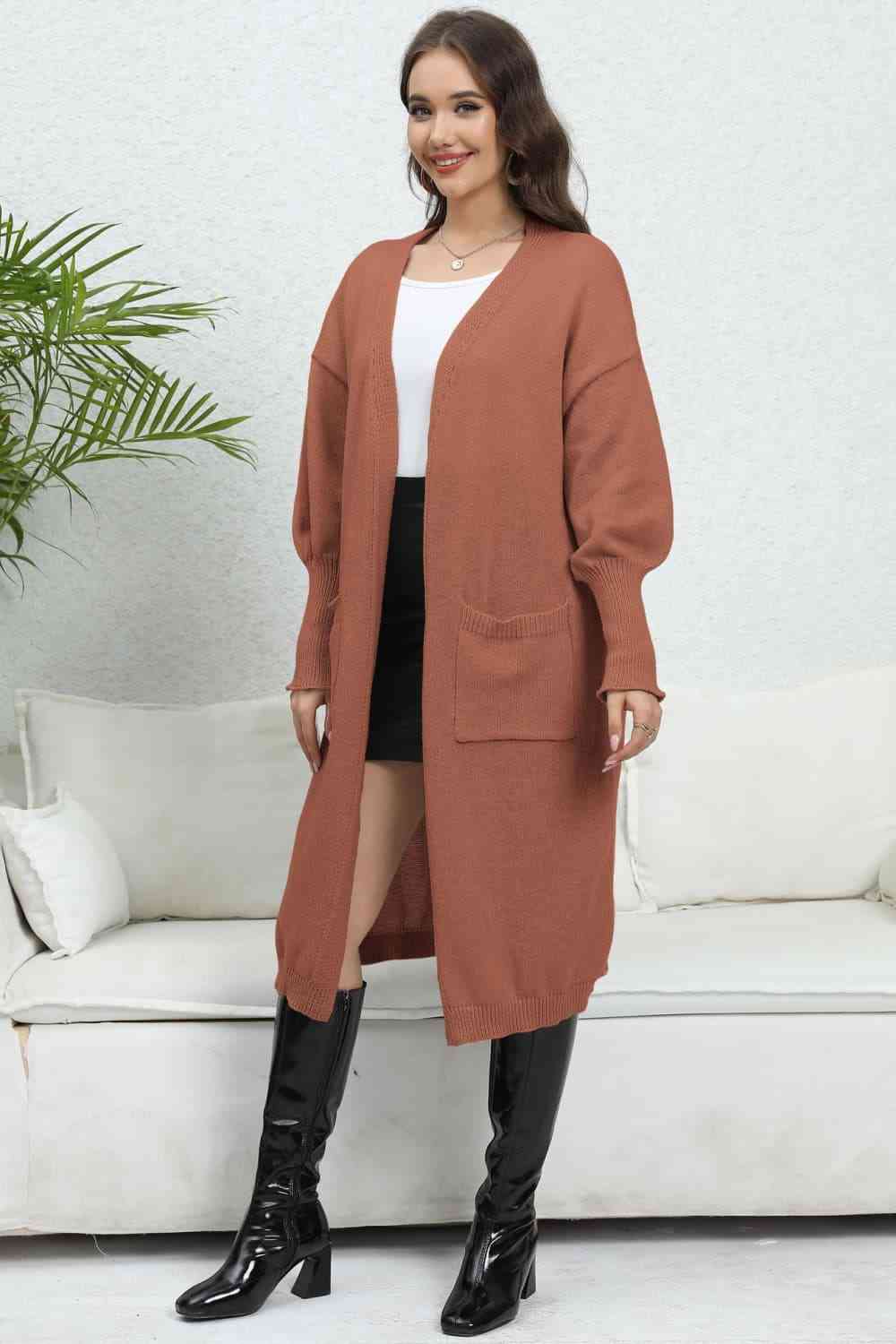Open Front Dropped Shoulder Cardigan - Charming Charlie