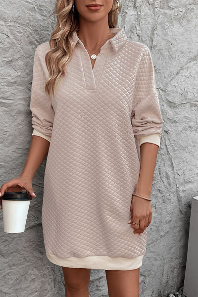 Johnny Collar Dropped Shoulder Dress - Charming Charlie