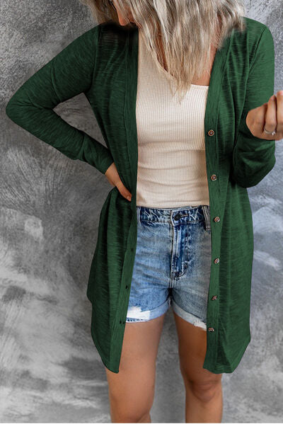 Button Up Long Sleeve Cover Up - Charming Charlie