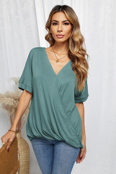Surplice Half Sleeve T-Shirt - Charming Charlie