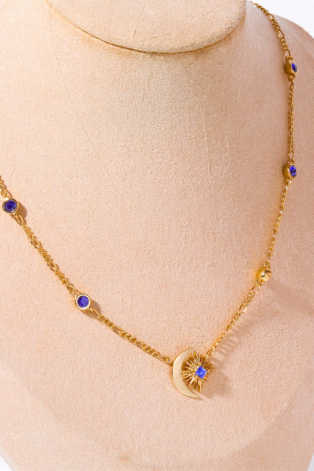 Moon & Star Shape Zircon Pendant Necklace - Charming Charlie