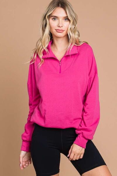 Culture Code Full Size Half Zip Long Sleeve Sweatshirt - Charming Charlie