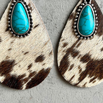 Artificial Turquoise Teardrop Earrings - Charming Charlie