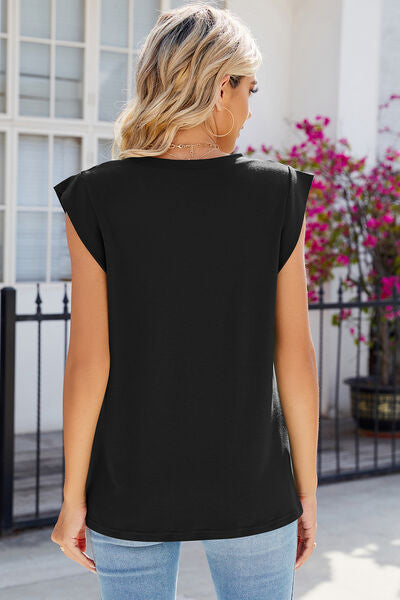 V-Neck Cap Sleeve Tank - Charming Charlie