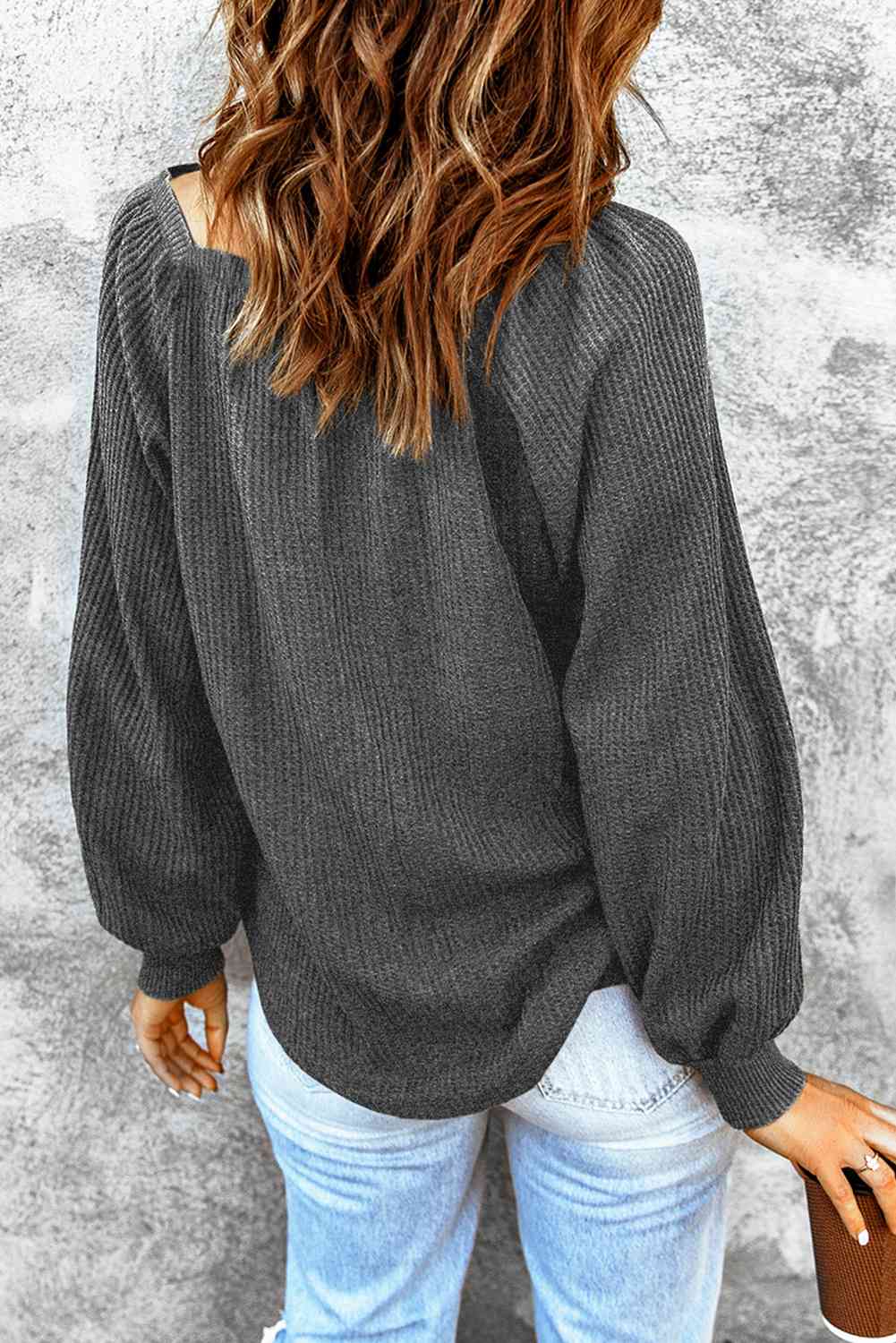 Square Neck Waffle-Knit Top - Charming Charlie