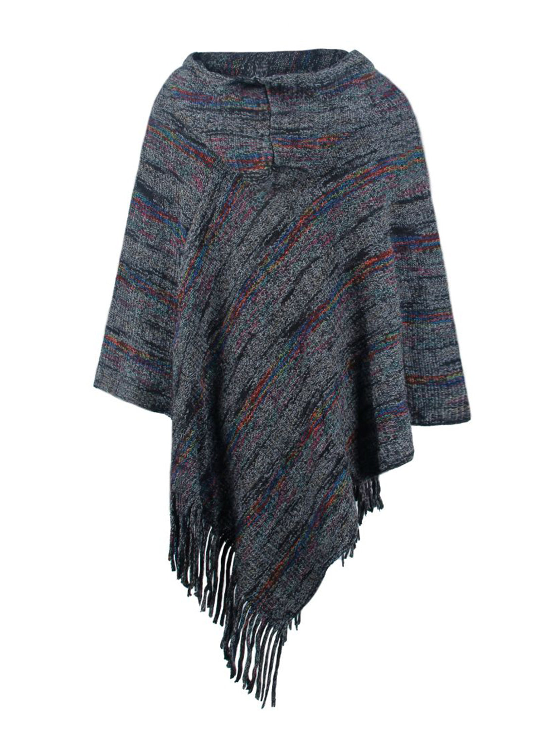 Fringe Hem Hooded Poncho - Charming Charlie