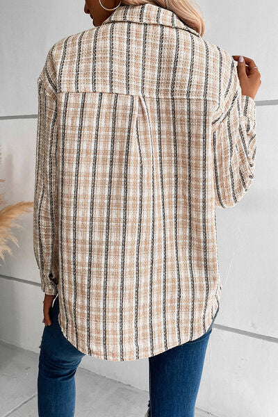 Pocketed Button Up Collared Neck Jacket - Charming Charlie