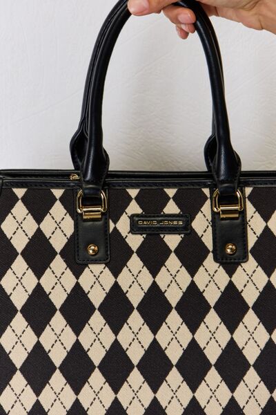 David Jones Argyle Pattern PU Leather Handbag - Charming Charlie