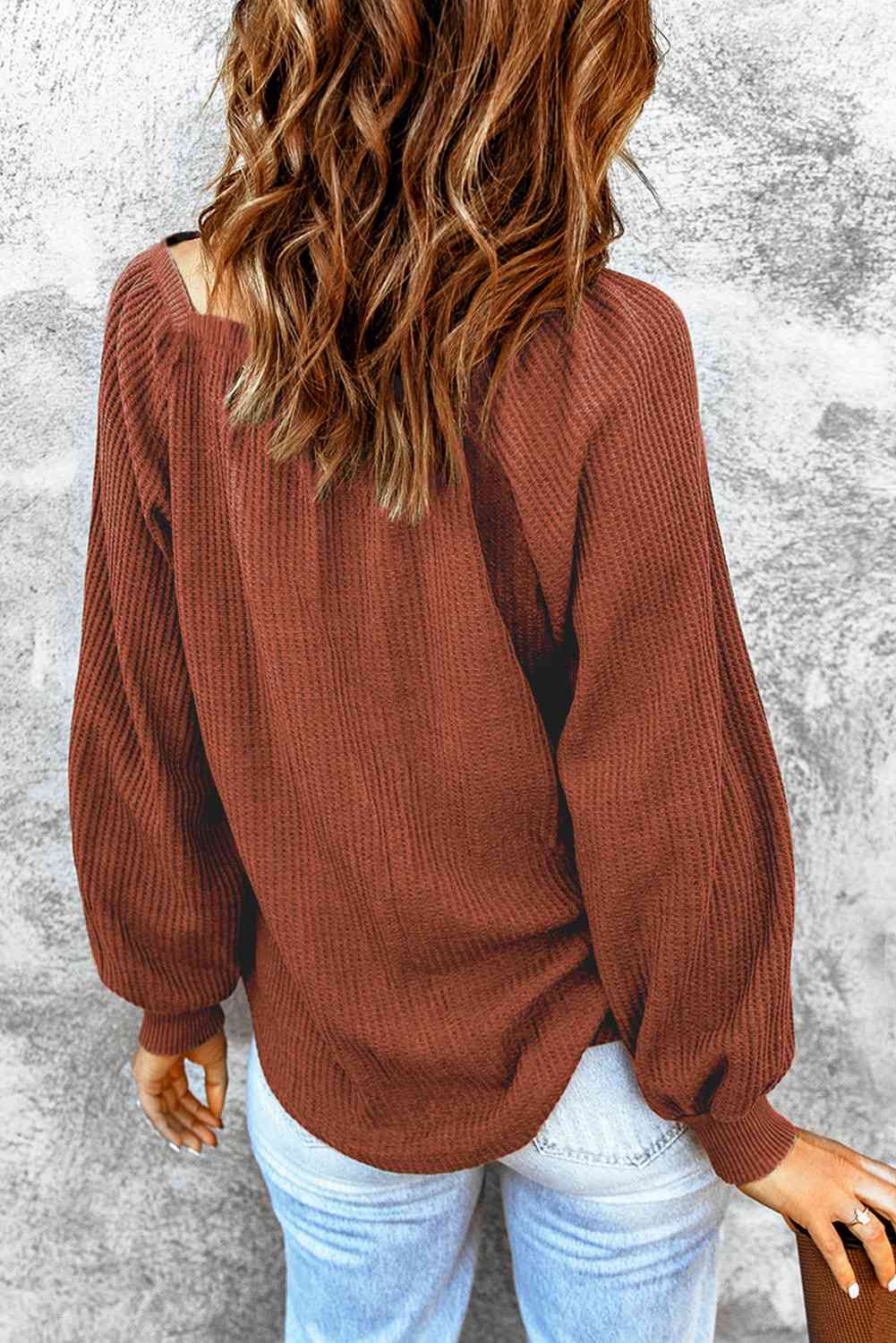 Square Neck Waffle-Knit Top - Charming Charlie
