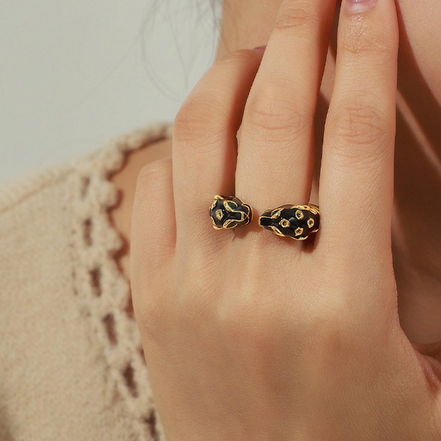 Inlaid Zircon Oil Drip Open Ring - Charming Charlie