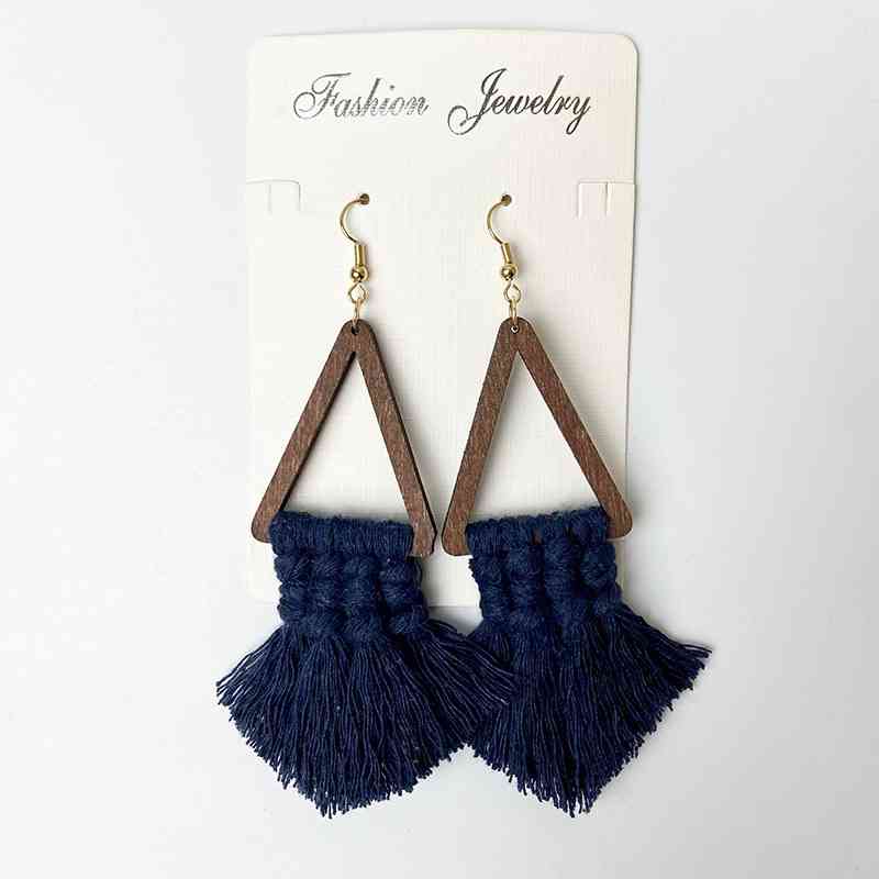 Tassel Detail Geometric Earrings - Charming Charlie