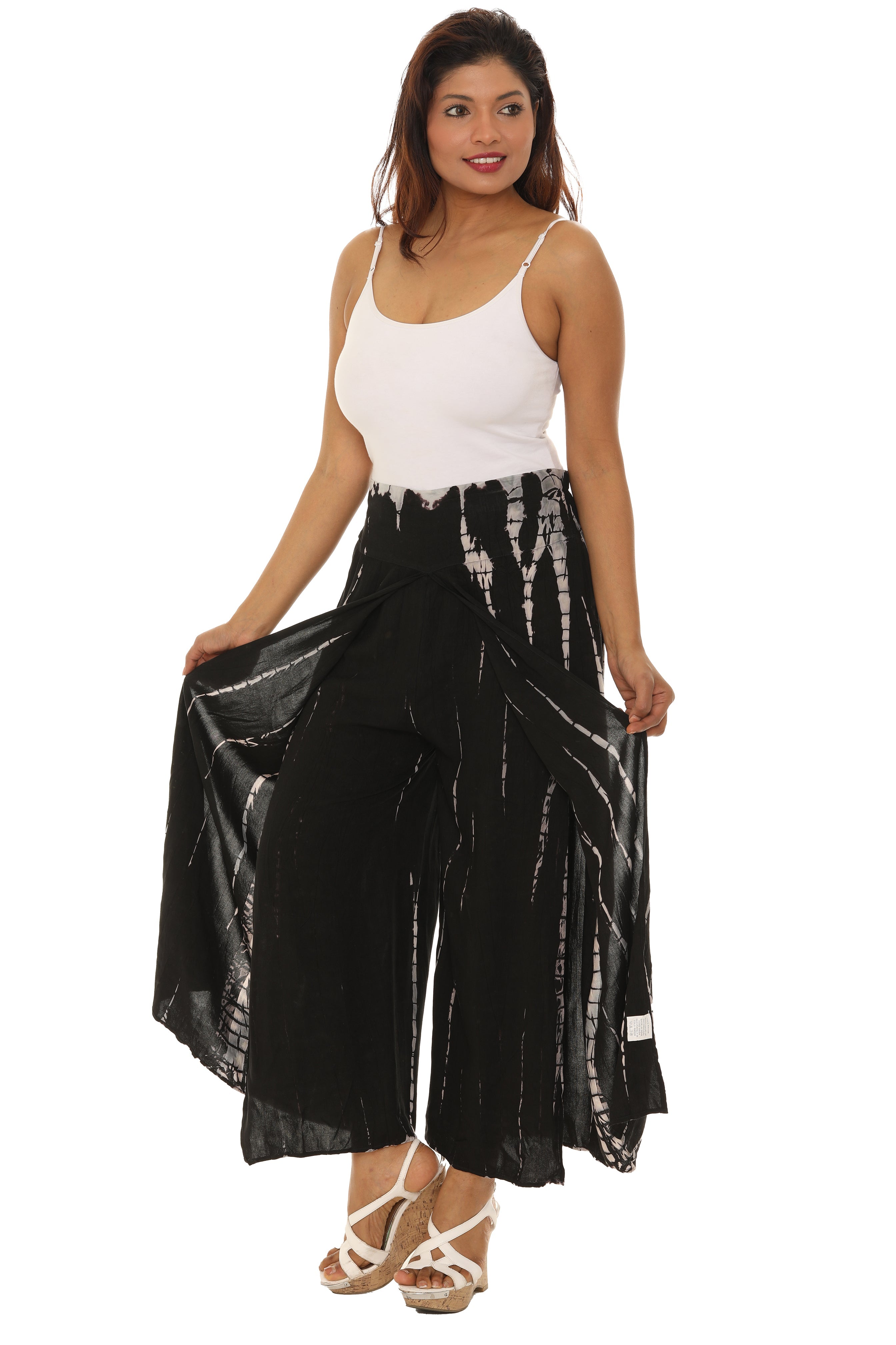Breezy Boho-chic Tie-Dye Split-Hem Pants - Shoreline Wear, Inc.