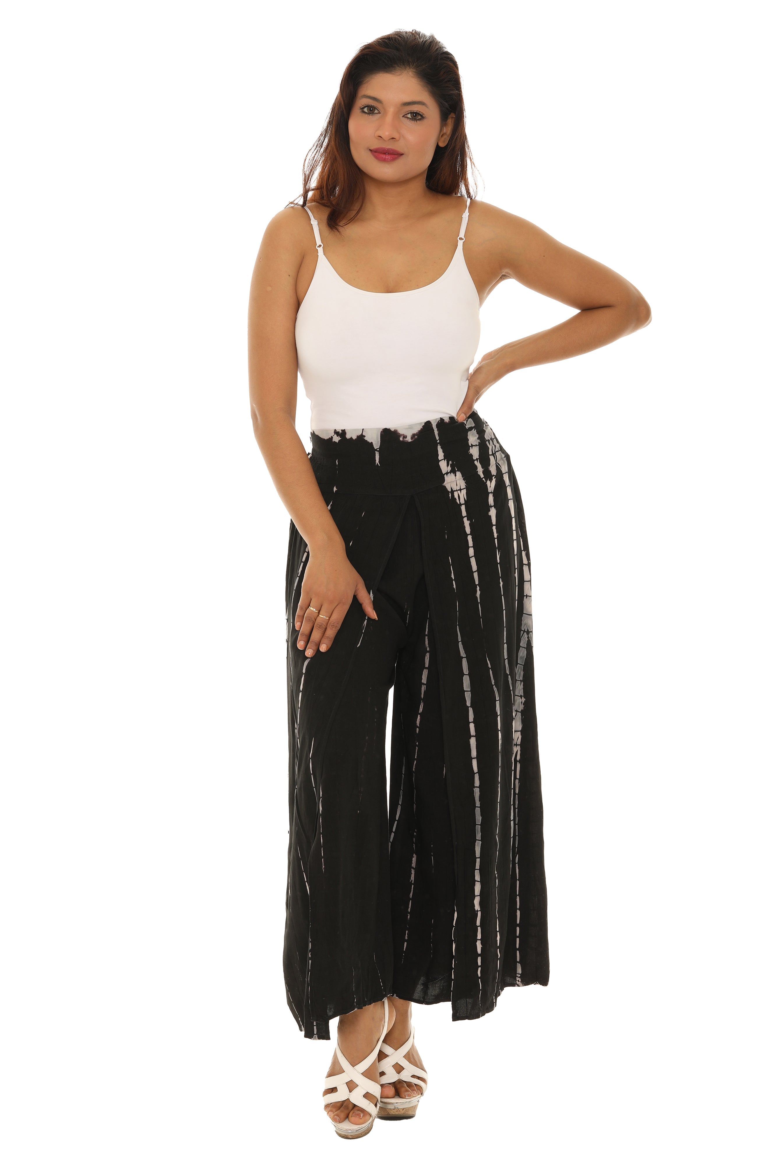 Breezy Boho-chic Tie-Dye Split-Hem Pants - Shoreline Wear, Inc.