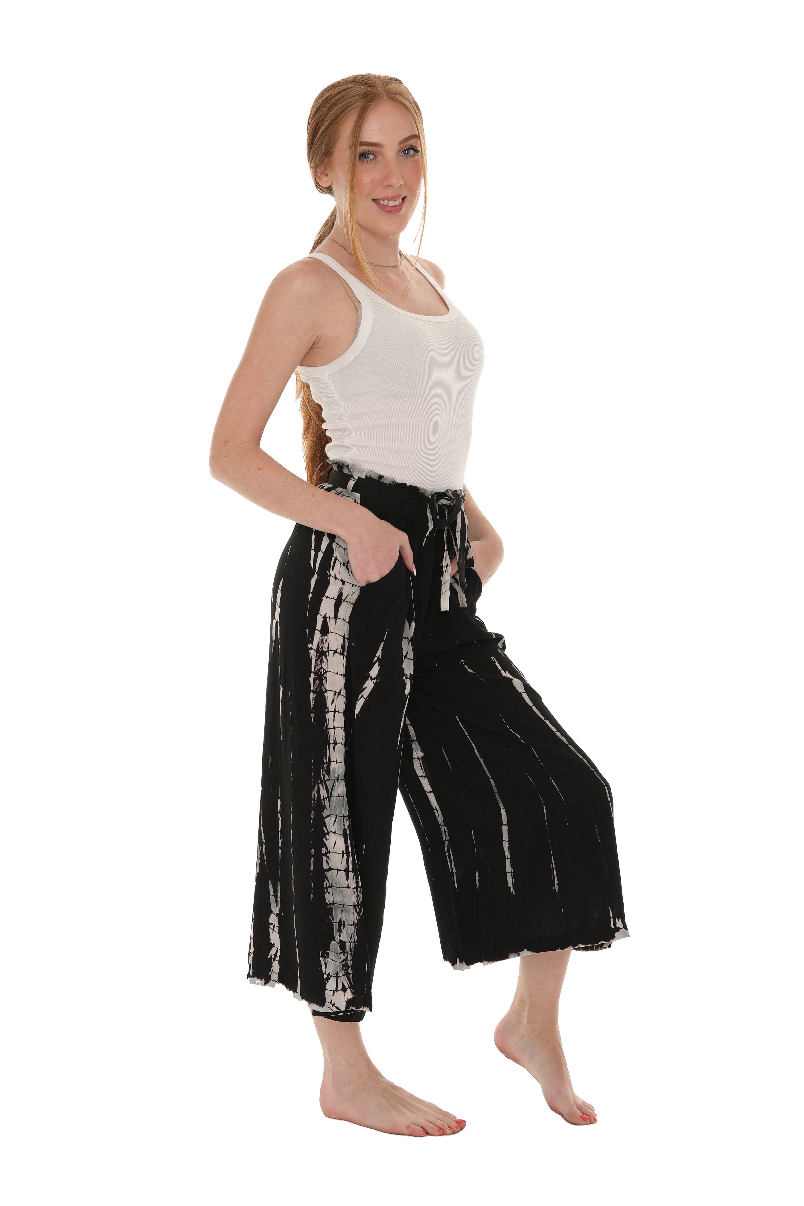 Dip-Dye Belted Gaucho Pants - Shoreline Wear, Inc.