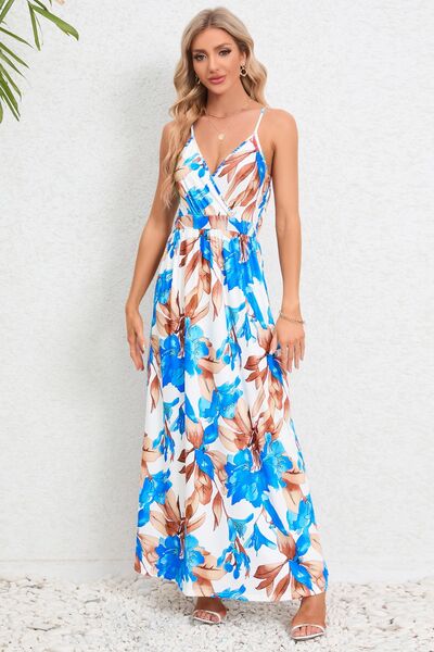 Printed Surplice Maxi Cami Dress - Charming Charlie