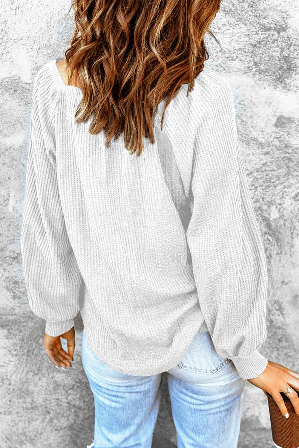 Square Neck Waffle-Knit Top - Charming Charlie