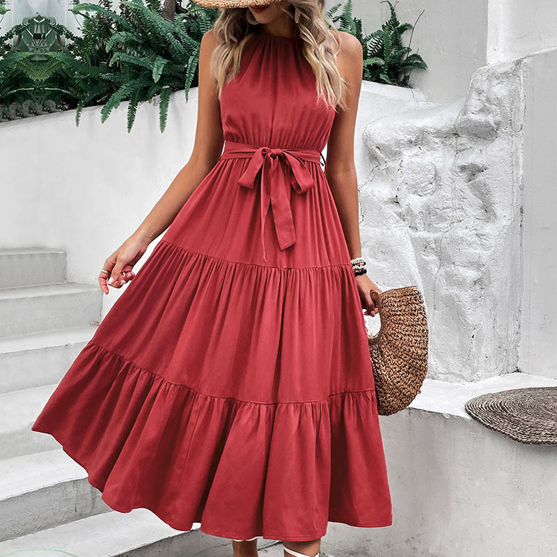 Tie Belt Tiered Midi Dress - Charming Charlie