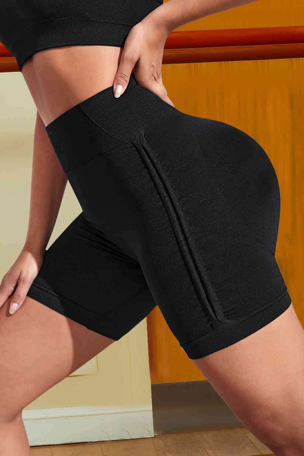 Wide Waistband Sports Shorts - Charming Charlie