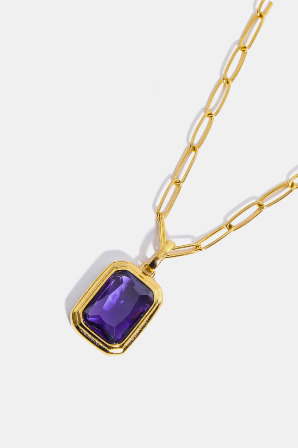 Zircon 18K Gold-Plated Geometrical Shape Pendant Necklace - Charming Charlie