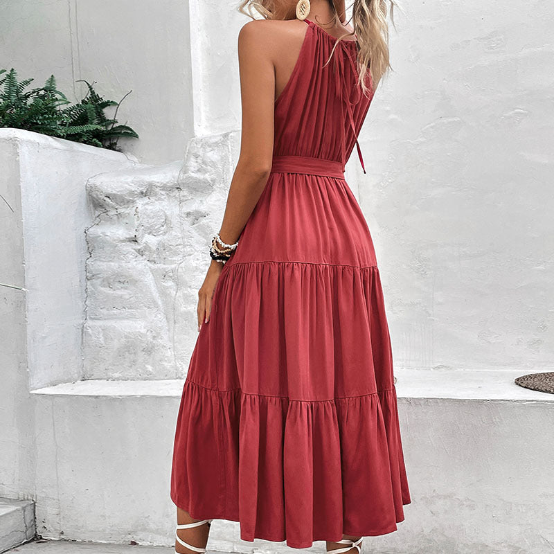 Tie Belt Tiered Midi Dress - Charming Charlie