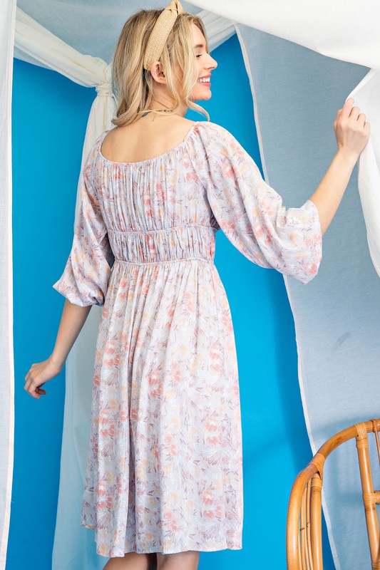 3/4 Sleeve Novelty Printed Dress - Charming Charlie