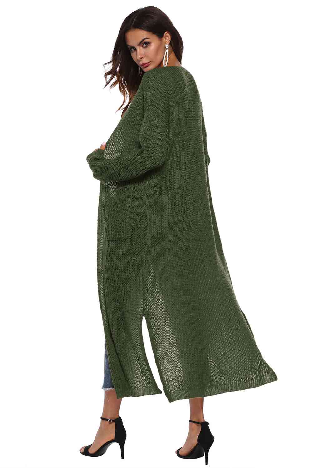 Long Sleeve Open Front Buttoned Cardigan - Charming Charlie