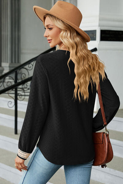 V-Neck Long Sleeve T-Shirt - Charming Charlie