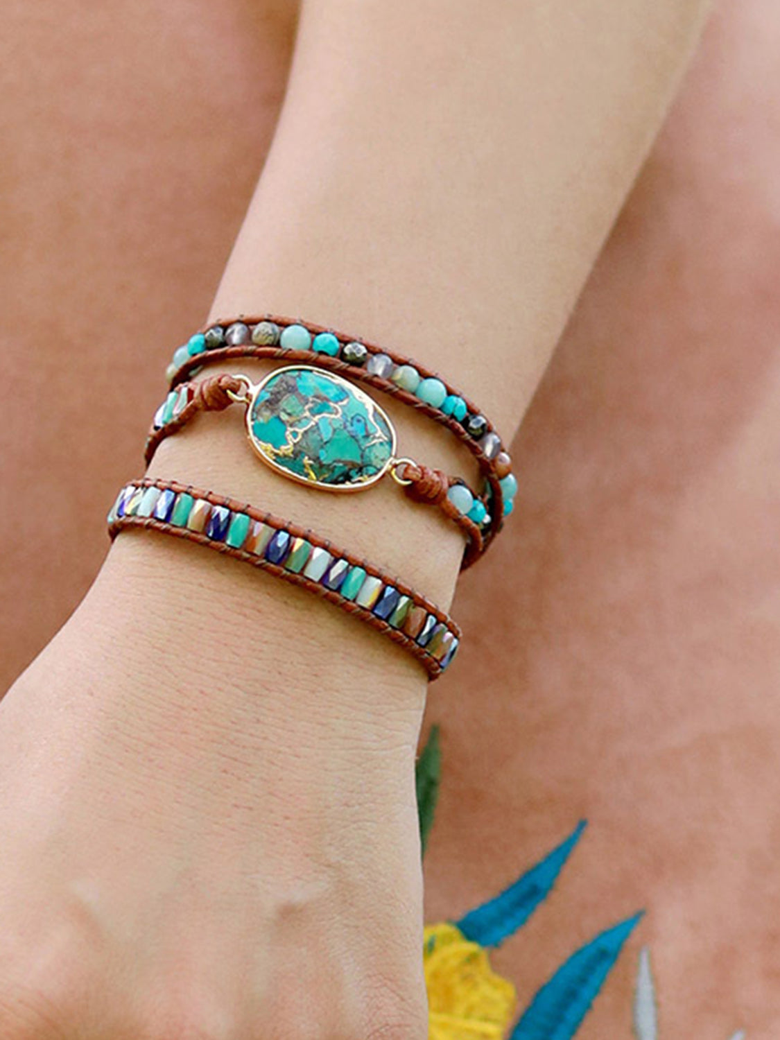 Triple-Layer Natural Stone Bracelet - Charming Charlie