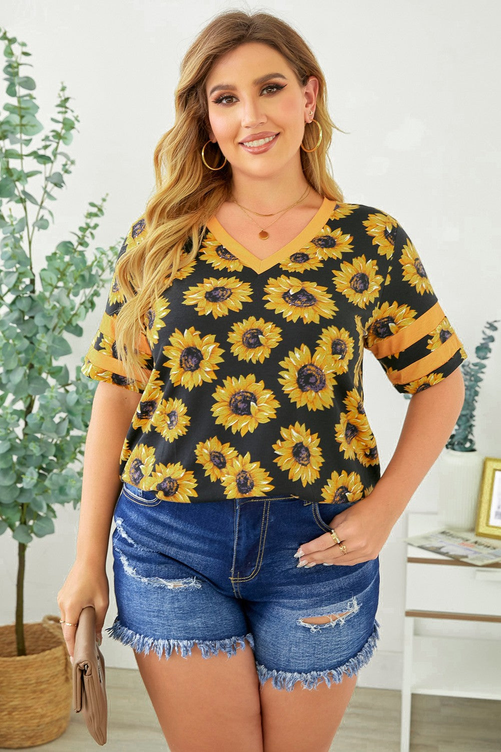 Plus Size V-Neck Tee Shirt - Charming Charlie
