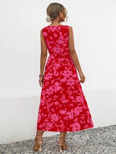 Tied Printed Surplice Tiered Dress - Charming Charlie