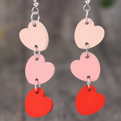 Heart Wood Dangle Earrings - Charming Charlie