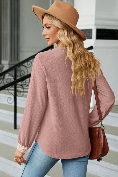 V-Neck Long Sleeve T-Shirt - Charming Charlie