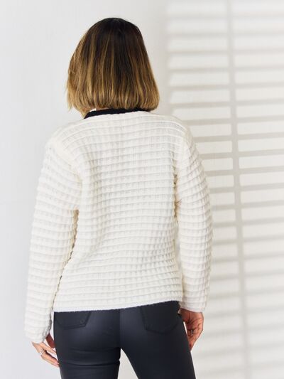Contrast Trim Button Up Cardigan - Charming Charlie