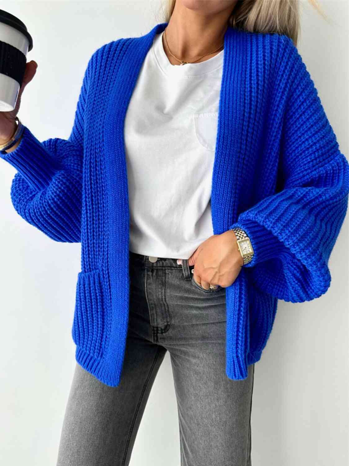 Open Front Dropped Shoulder Cardigan - Charming Charlie