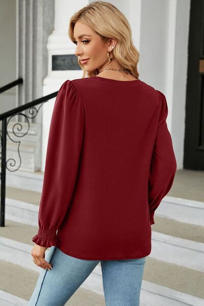 Round Neck Long Sleeve T-Shirt - Charming Charlie