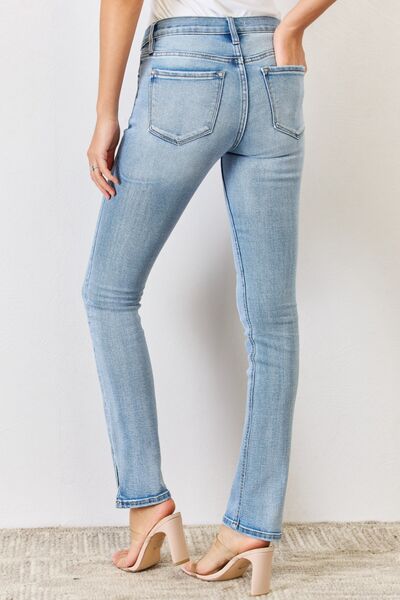 Kancan Full Size Mid Rise Y2K Slit Bootcut Jeans - Charming Charlie