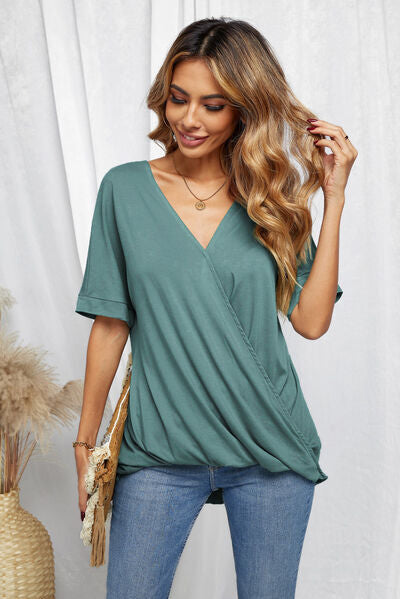 Surplice Half Sleeve T-Shirt - Charming Charlie