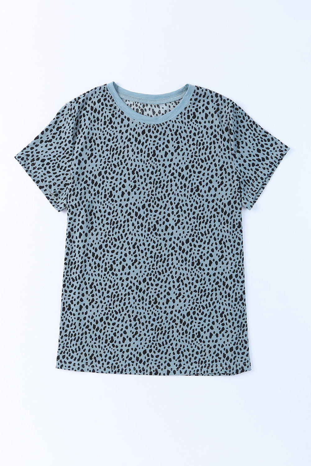 Animal Print Round Neck Short Sleeve T-Shirt - Charming Charlie