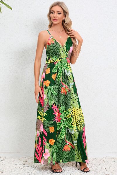 Printed Surplice Maxi Cami Dress - Charming Charlie