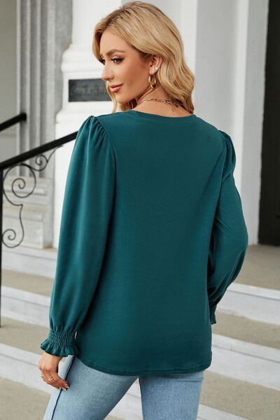 Round Neck Long Sleeve T-Shirt - Charming Charlie