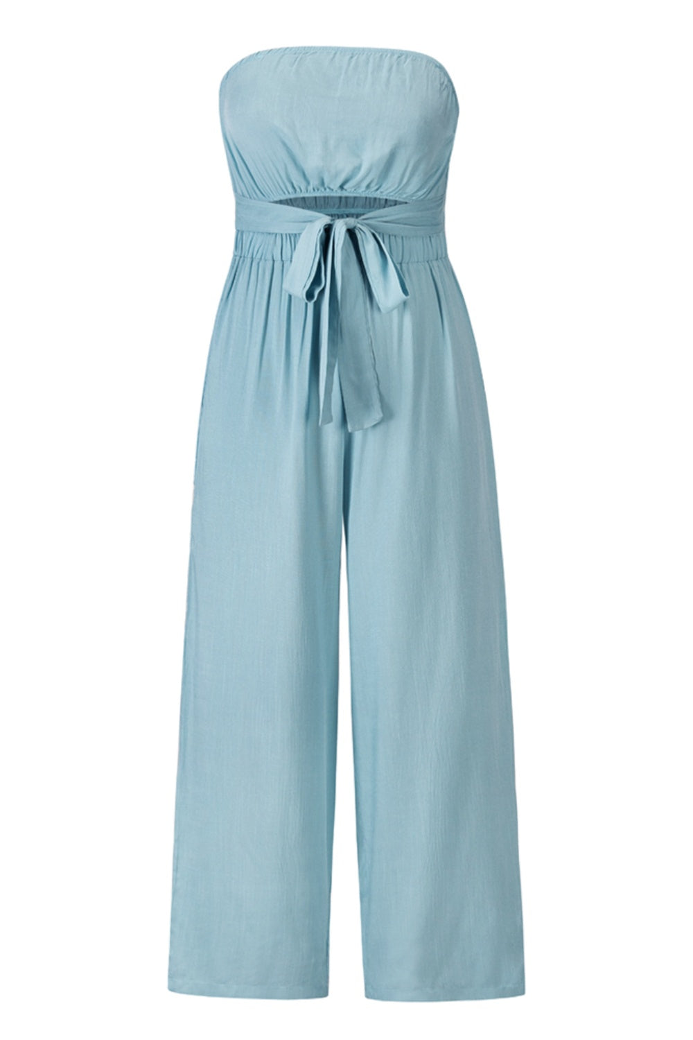 Tied Cutout Tube Wide Leg Jumpsuit - Charming Charlie