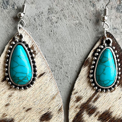 Artificial Turquoise Teardrop Earrings - Charming Charlie