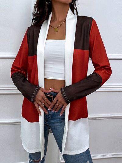 Color Block Open Front Cardigan - Charming Charlie