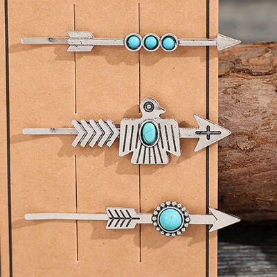 3 PCS/Set Artificial Turquoise Hair Pins - Charming Charlie