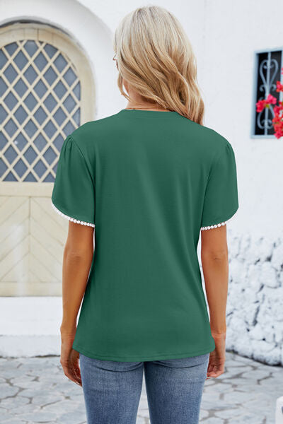 Round Neck Petal Sleeve T-Shirt - Charming Charlie