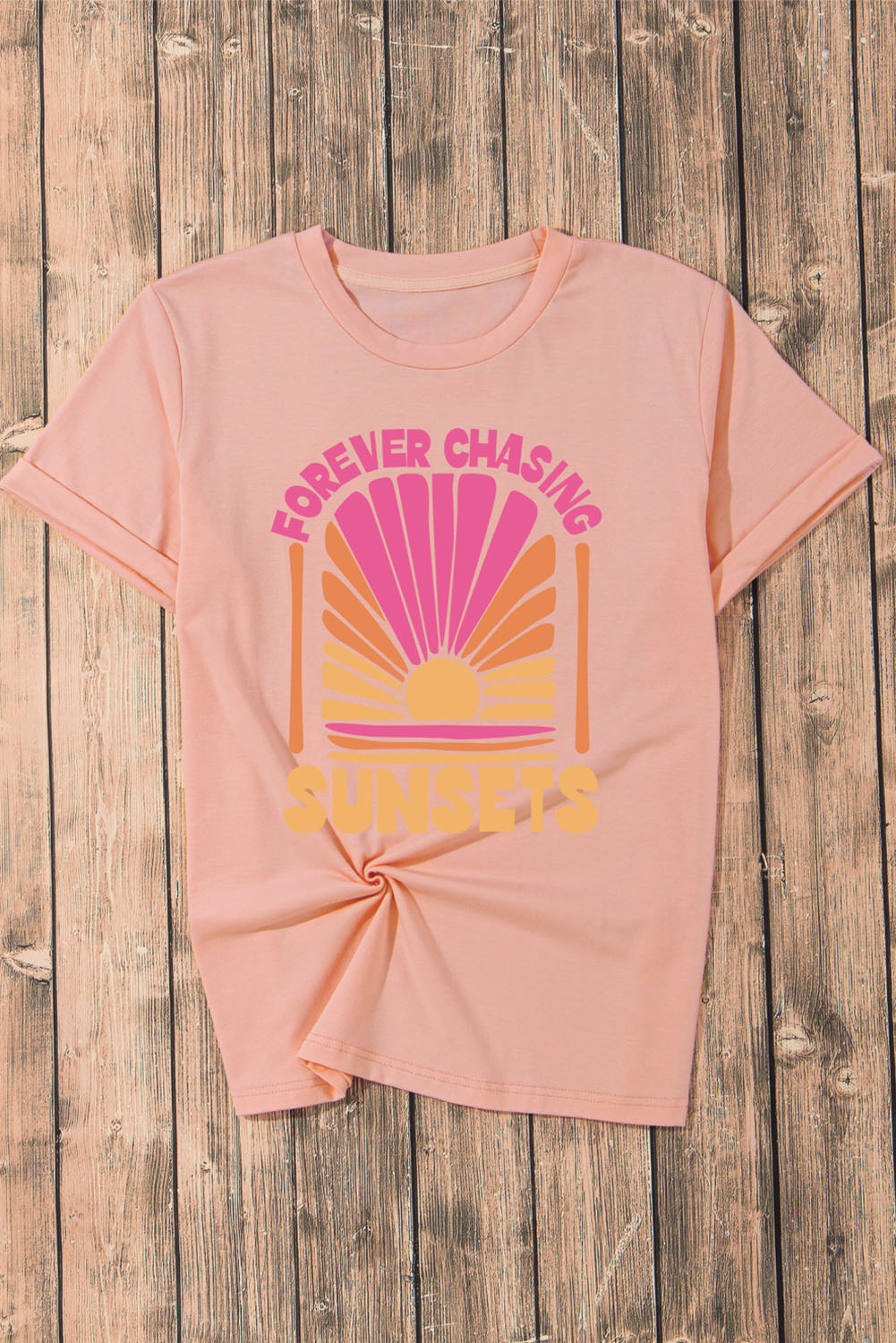FOREVER CHASING SUNSETS Round Neck T-Shirt - Charming Charlie