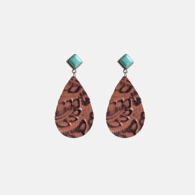 Artificial Turquoise Teardrop Earrings - Charming Charlie