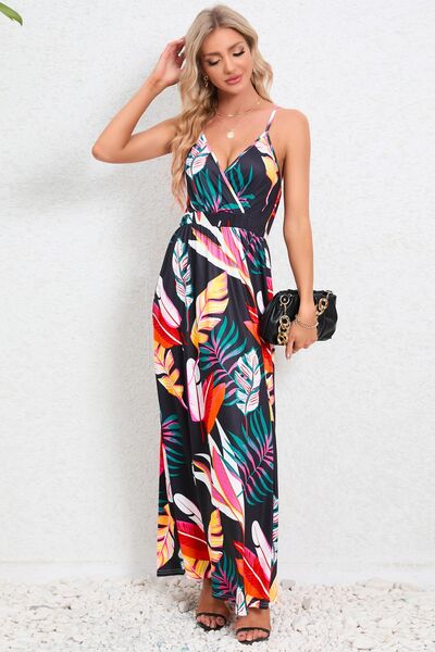 Printed Surplice Maxi Cami Dress - Charming Charlie
